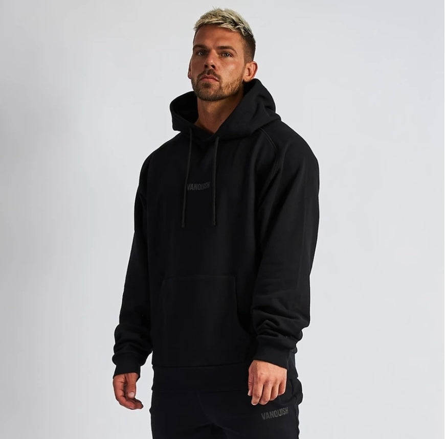 Schwarzer Fitness Hoodie