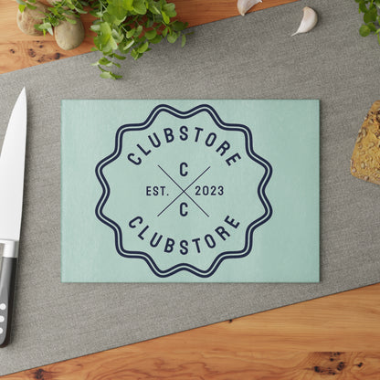 Glasplatte mit Clubstore Logo