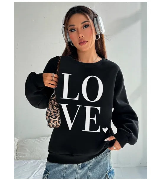 Women Basic Casual Pullover Love