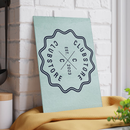 Glasplatte mit Clubstore Logo